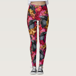 Legging Rosas Góticos de Raven Hawk Hawk Head