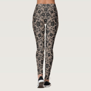Legging Rosas Negras Negras Lace Fishnet Diversão Românt