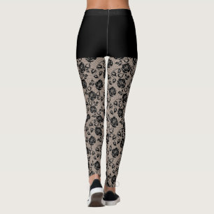 Legging Rosas Negras Negras Lace Fishnet e Short - Elegant
