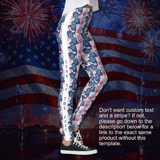 Legging Rosas patrióticas estrelas - vermelho branco azul