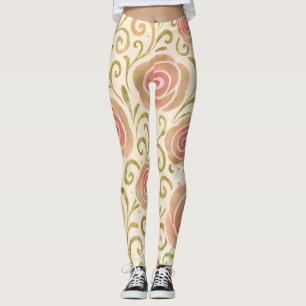 Legging Rosas Princesas Conto de Fadas Rosa e Dourado
