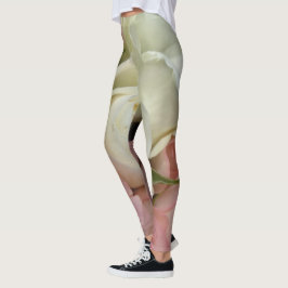 Legging Rosas Românticos Flores Rosa Suaves Pernas Florais