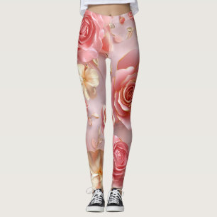 Legging Rosas rosa impressionantes