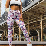 Legging Rosas Rosa Rosa-Molhada Romântica Boho Floral<br><div class="desc">Peras Florais Boho Românticas Cor de Água Rosa</div>