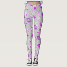 Legging Rosas Roxas Claras