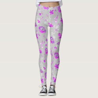 Legging Rosas Roxas Claras