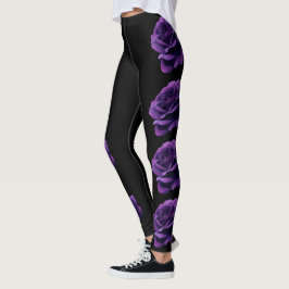 Legging rosas roxos