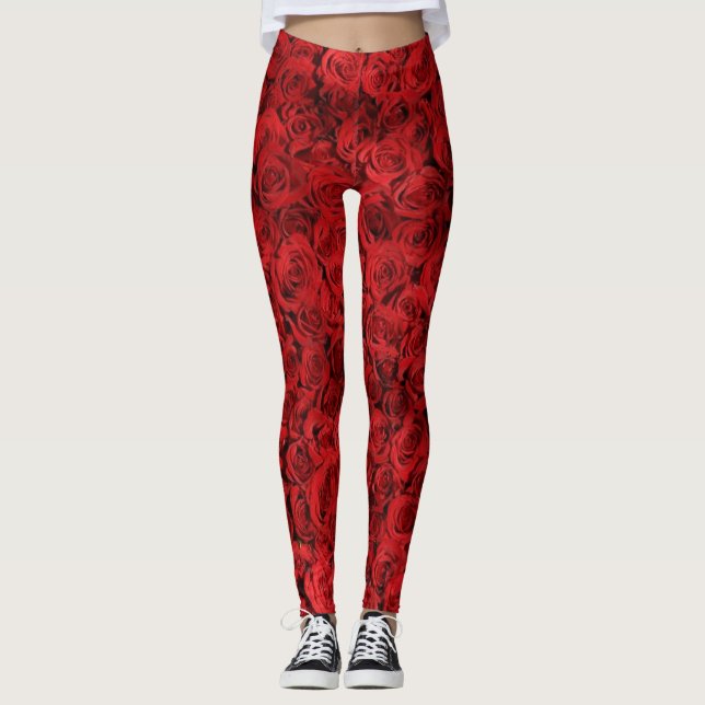 Legging rosas vermelhas (Frente)