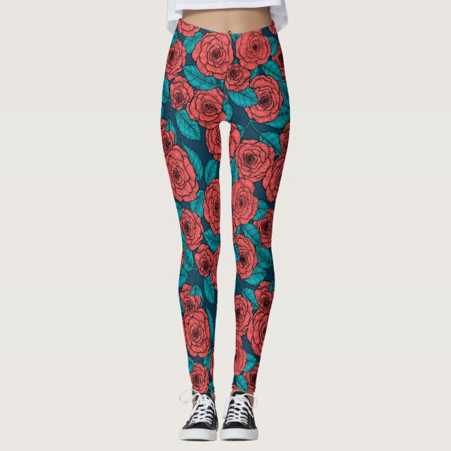 Legging Rosas vermelhas (Frente)