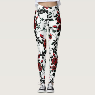 Legging Rosas vermelhas.