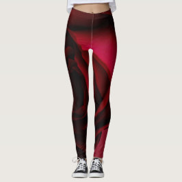 Legging Rosas vermelhas, calças de yoga, roupa ativa