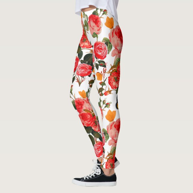 Legging ROSAS VERMELHAS E BORRACHAS AMARELAS Branco (Esquerda)