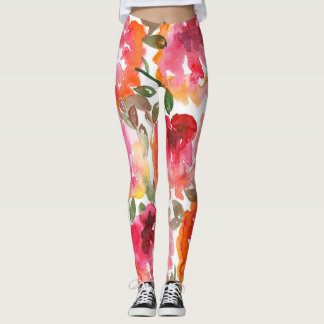 Legging Rosas vermelhas Shabby, padrão perfeito.