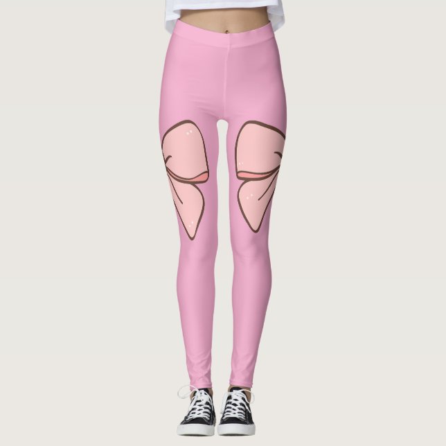 Legging rose pastel noeud papillons  (Frente)