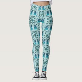 Legging Roses In a Rough Patch Aqua