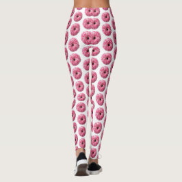 Legging Rosquinha de borrifadas rosa brancas
