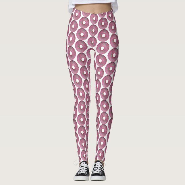 Legging Rosquinha rosa com aspersores (Frente)