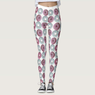 Legging Rosquinhas brancas e rosa