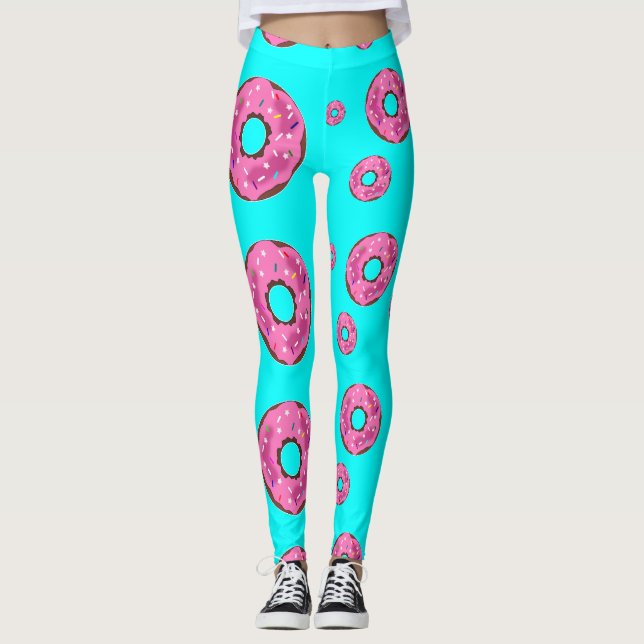 Legging rosquinhas de nata cor-de-rosa (Frente)