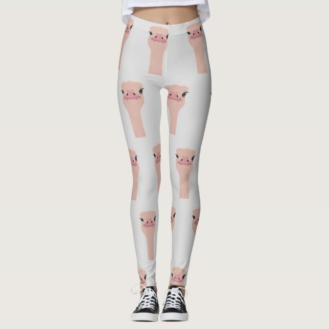 Legging Rosto engraçado avestruz (Frente)