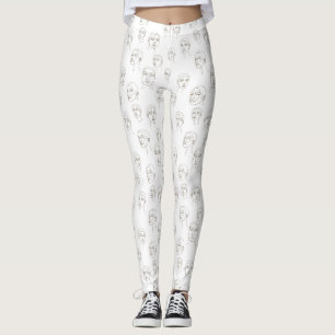 Legging Rosto Feminino Mínimo Padrão de Linha (2)