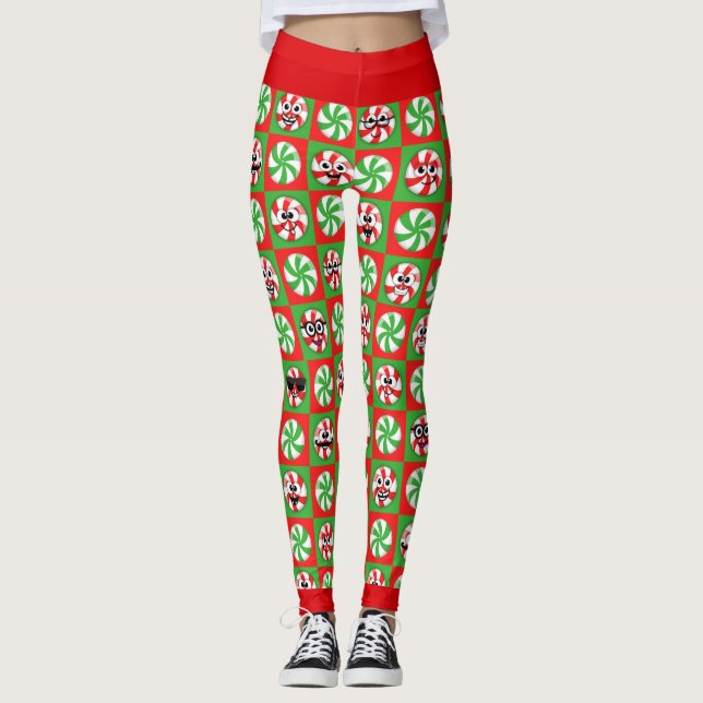 Legging Rostos de Candies de Natal (Frente)