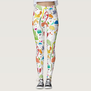 Legging Rostos engraçados coloridos bonitos