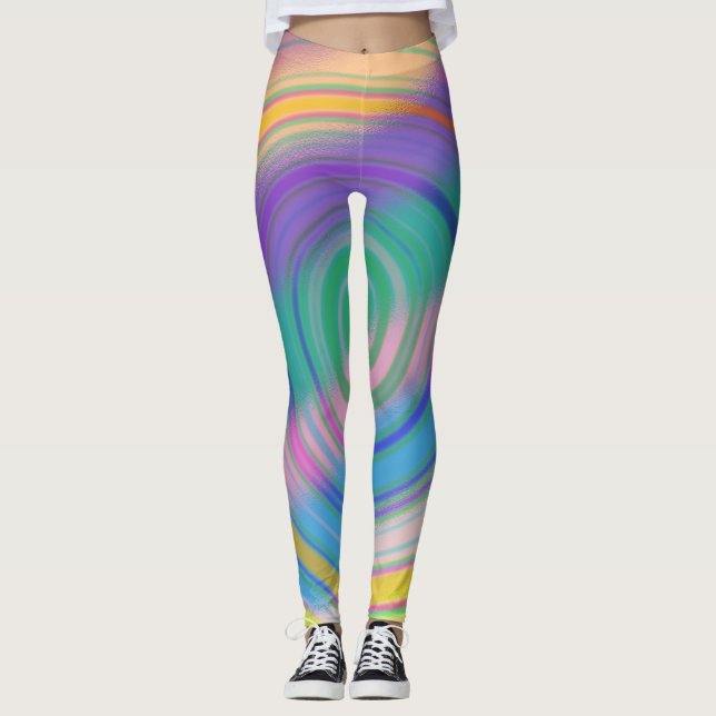 Legging Roteiro de Abstrato de várias cores (Frente)