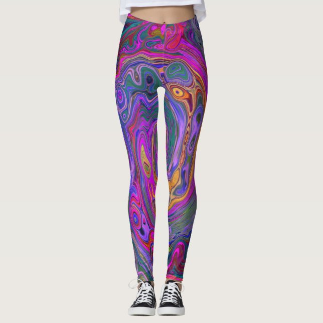 Legging Roteiro Magenta Retroativo, Verde e Abstrato Laran (Frente)