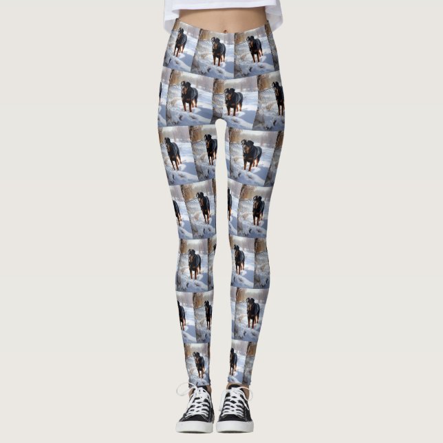 Legging Rottweiler Deixe Nevar Natal (Frente)