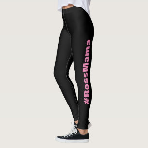 Legging Roupa da Mama Personalizada do Chefe Negro Rosa