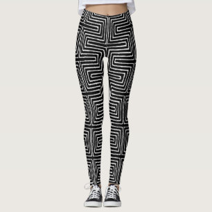 Legging Roupa de lama negra e branca