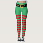 Legging Roupa vermelha e verde de Natal<br><div class="desc">Bonito vermelho e verde listras de natal. Leggings. Feriado engraçado para mulheres e meninas. Miras personalizadas com cores personalizadas. Uma fantasia bonita para o ajudante Papai noel. Faça suas próprias calças impressas para a temporada de Feriados. Calções divertidas com pernas listradas e cinto preto.</div>