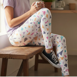 Legging Roupas Ativas com Estampa Abstrata em Pastel