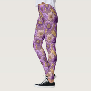 Legging Roupas Ativas com Tema de Anêmonas Presente Temáti