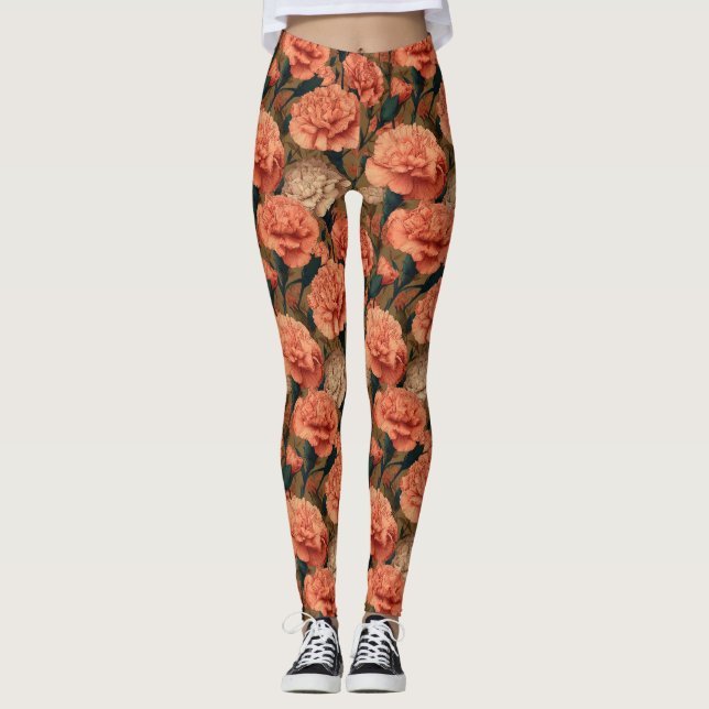 Legging Roupas de ginásio com flor de cravo Presentes com  (Frente)