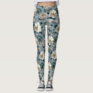 Legging Roupas de treino prateadas Gardenias Pétala Obriga
