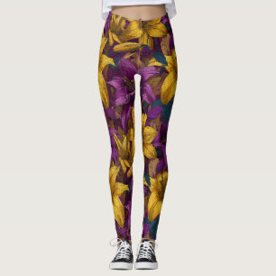 Legging Roupas Florais Artísticas de Amaryllis para Exercí