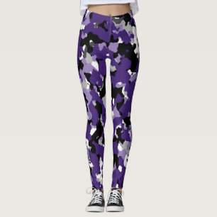 Legging Roxo Cinza Preto Branco Camuflagem Estampa Camufla