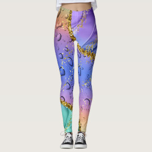 Legging Roxo da Gliteria, Azul de Aqua e Ombre Verde da Es