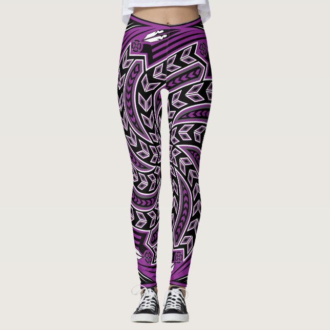 Legging Roxo do espírito do vento (Frente)