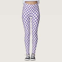 Legging Roxo e branco verificados