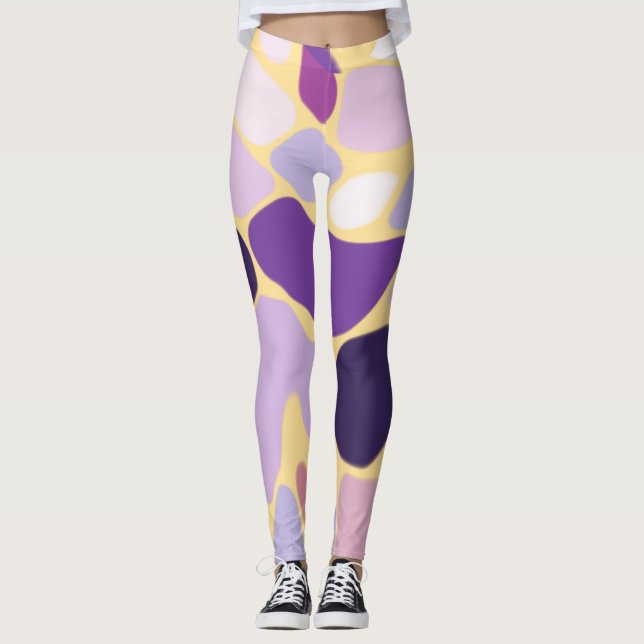 Legging Roxo e Dourado (Frente)