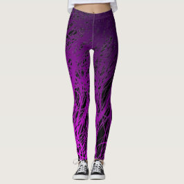 Legging Roxo linear da explosão - caneleiras