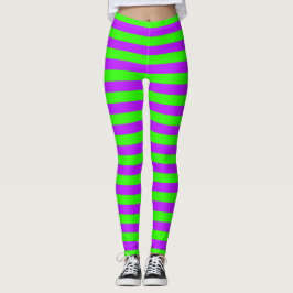 Legging Roxo Neon Brilhante e Horizontal Verde Limpo