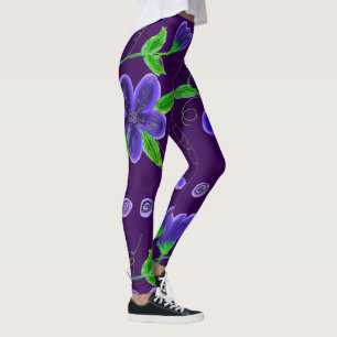 Legging Roxo Profundo Flor