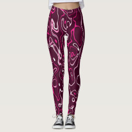 Legging Roxo quente redemoinhos abstratos padrão legal