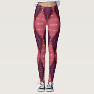 Legging Roxo-renda-fratural+Pernas cor-de-rosa-Terra ★ Psy