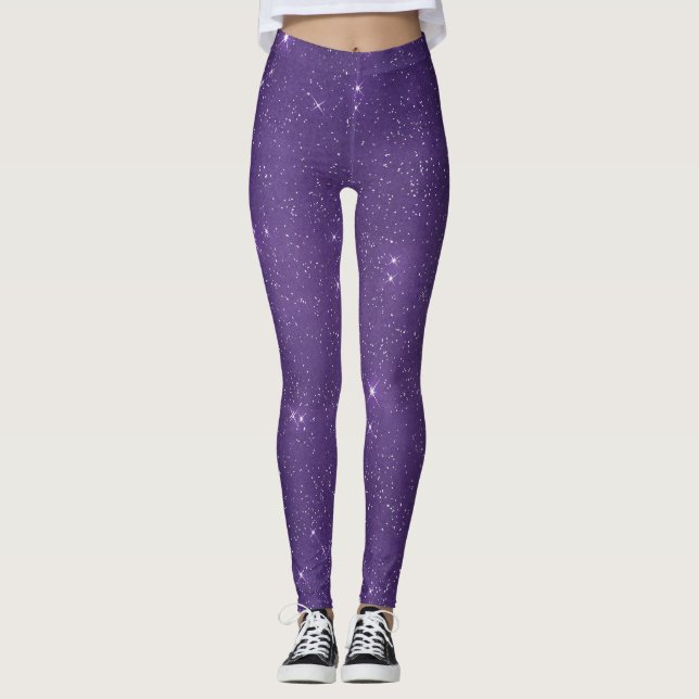 Legging Roxo Sparkle Girly Glam (Frente)