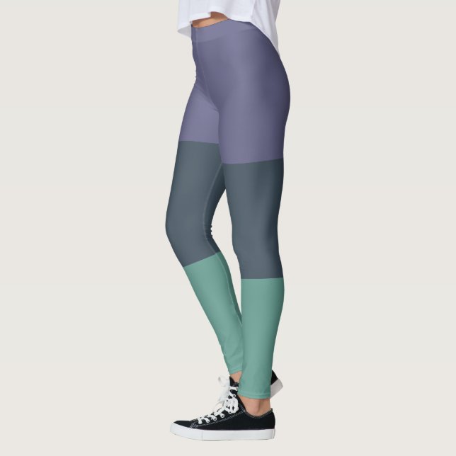 Legging Roxo Verde Escuro e Verde Claro (Esquerda)